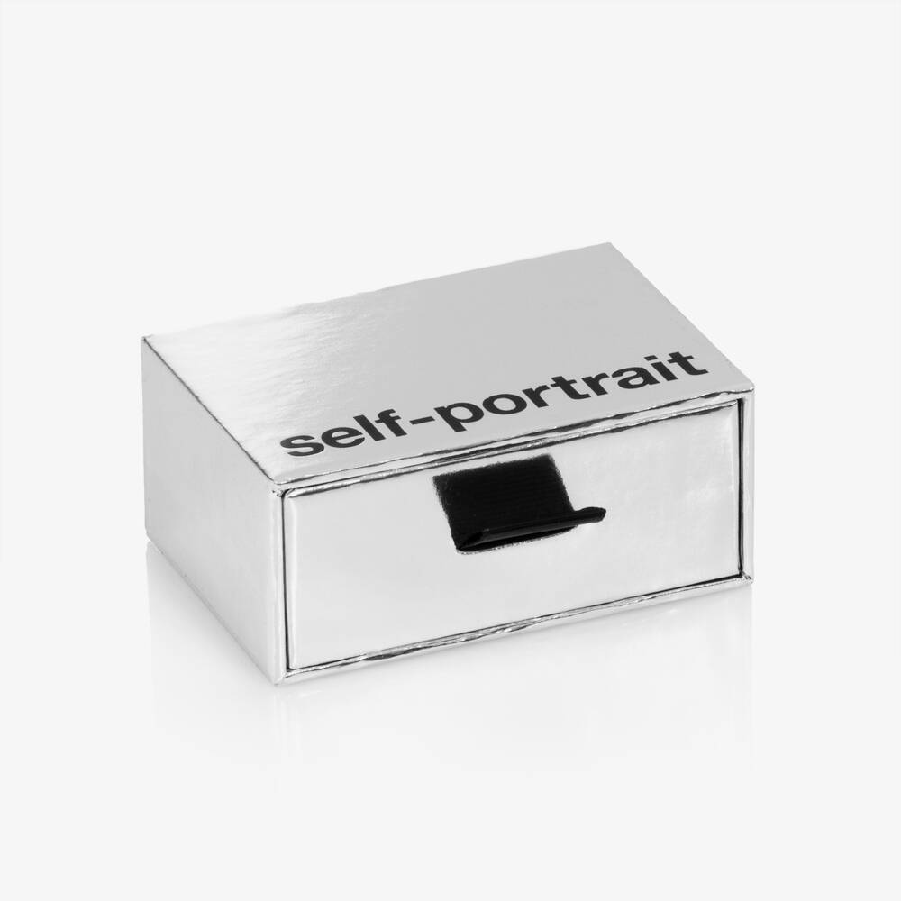 Self-Portrait-Girls Silver Micro Crystal Bow Earrings (1cm) | Childrensalon Outlet