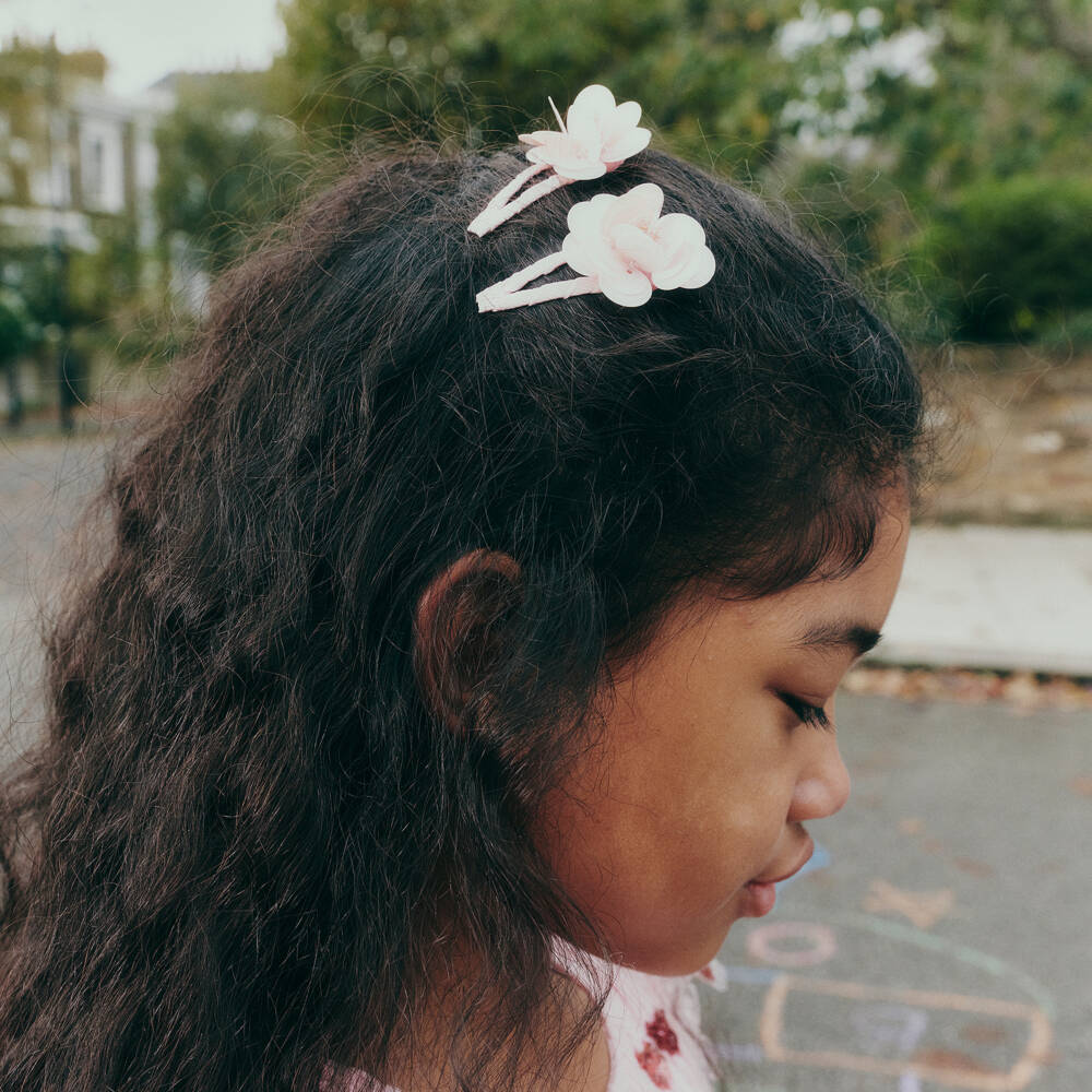 Self-Portrait-Girls Sparkling Pink & White Hair Clips | Childrensalon Outlet