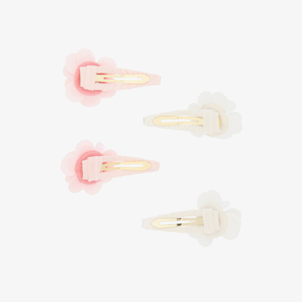 Self-Portrait-Girls Sparkling Pink & White Hair Clips | Childrensalon Outlet