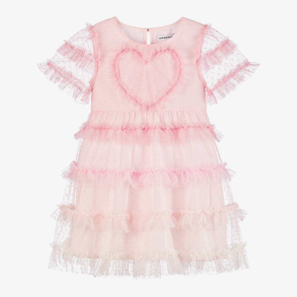 Self-Portrait-Girls Tulle Dress with Heart | Childrensalon Outlet