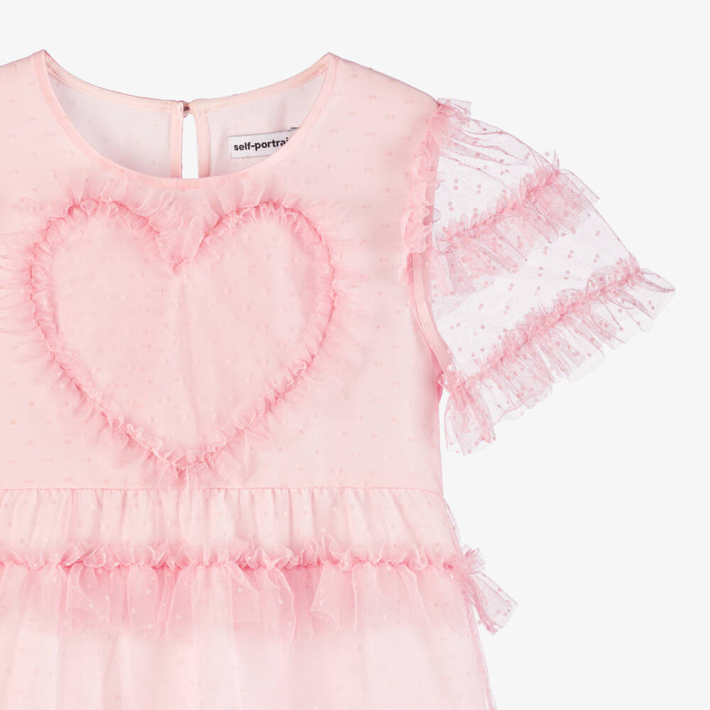 Self-Portrait-Girls Tulle Dress with Heart | Childrensalon Outlet