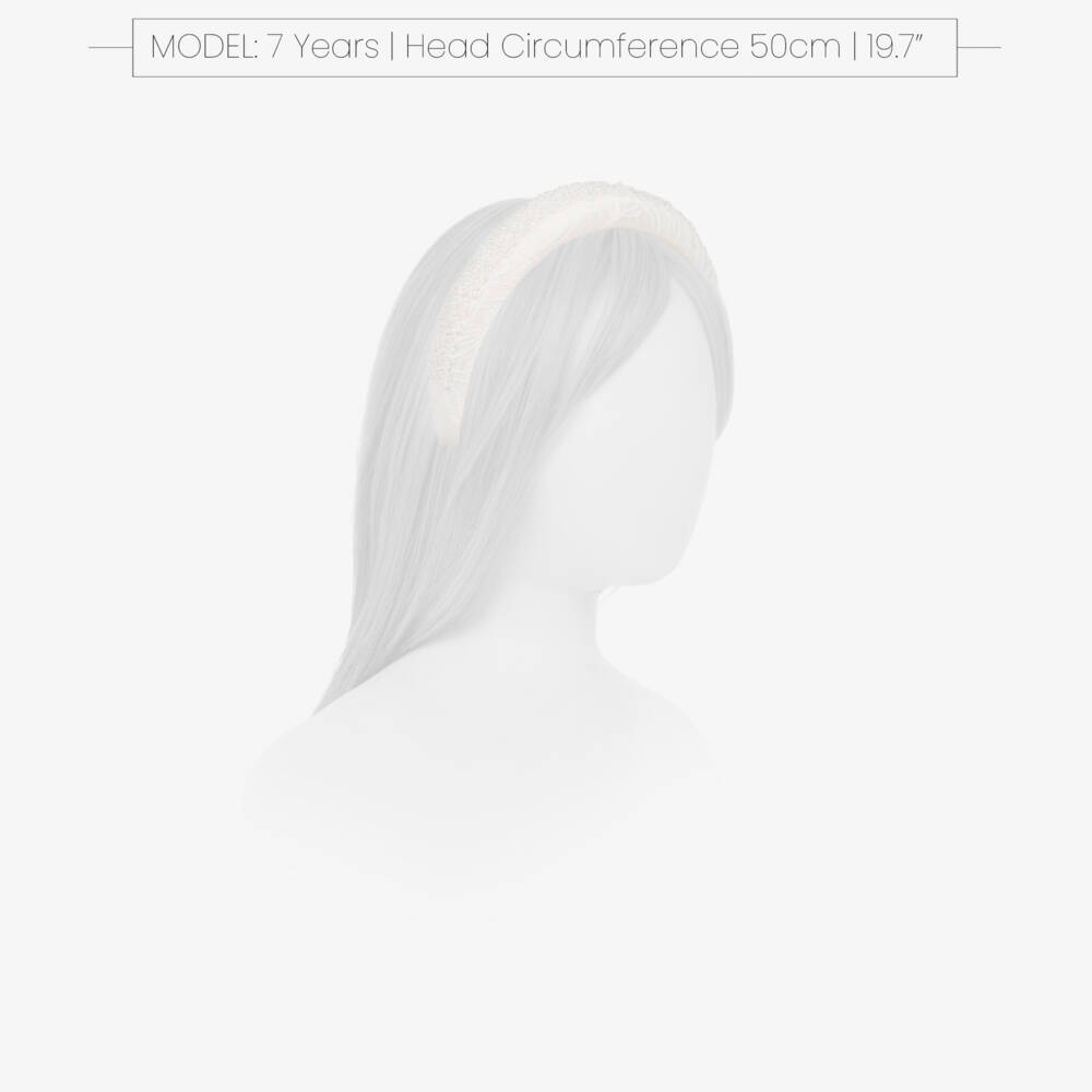 Self-Portrait-Girls White Lace & Pearl Hairband | Childrensalon Outlet