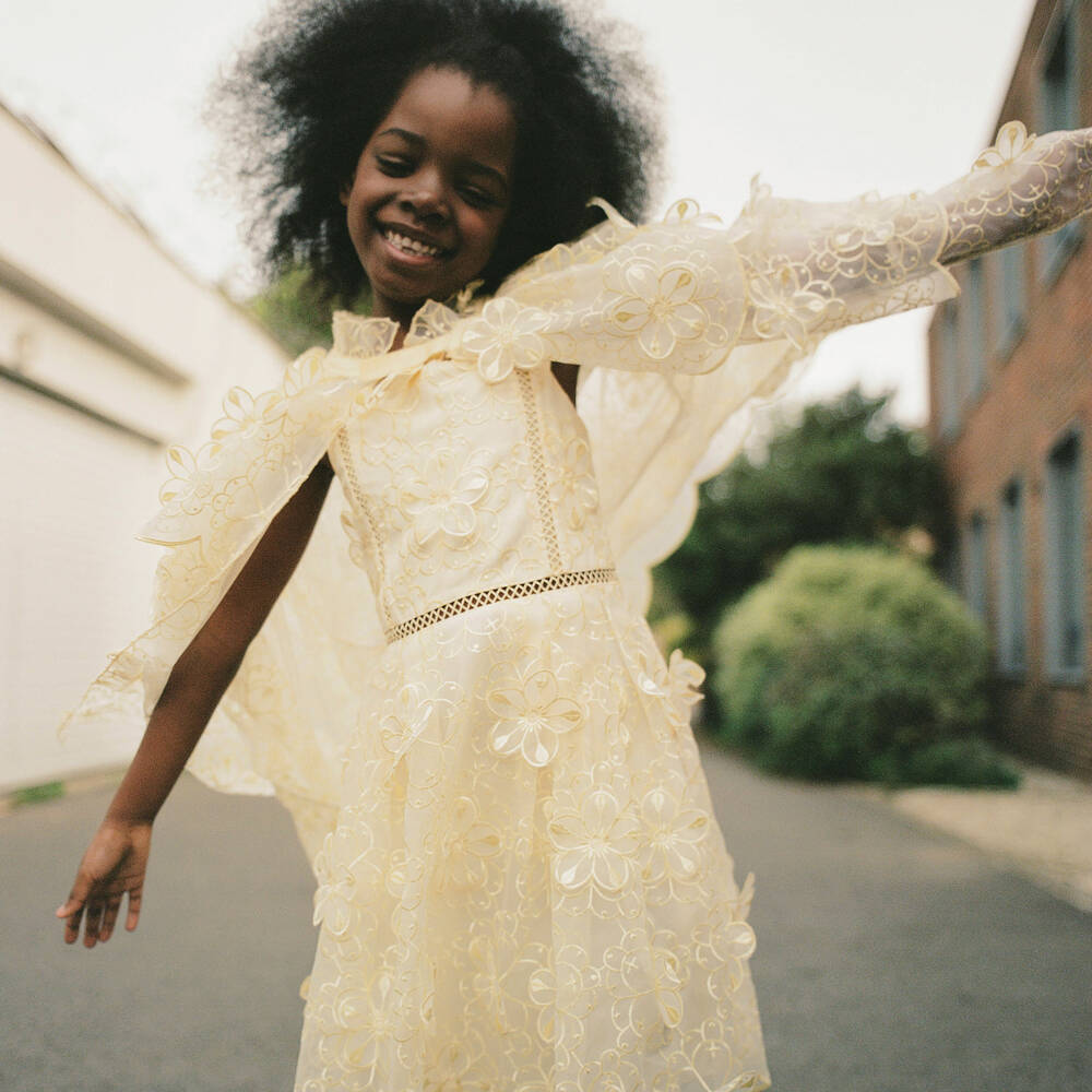 Self Portrait Kids Appliqued Organza Cape