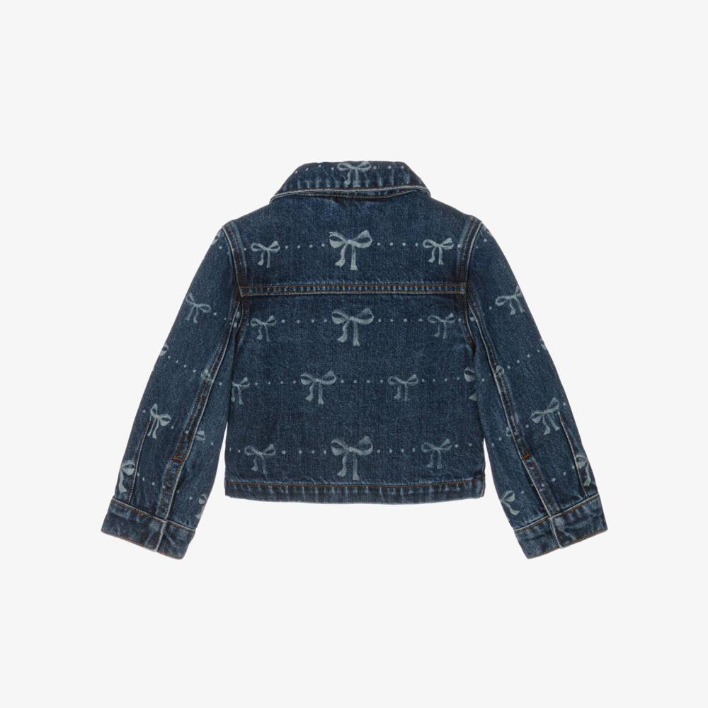 Self-Portrait-Little Ladies Denim Bow Delight Jacket | Childrensalon Outlet