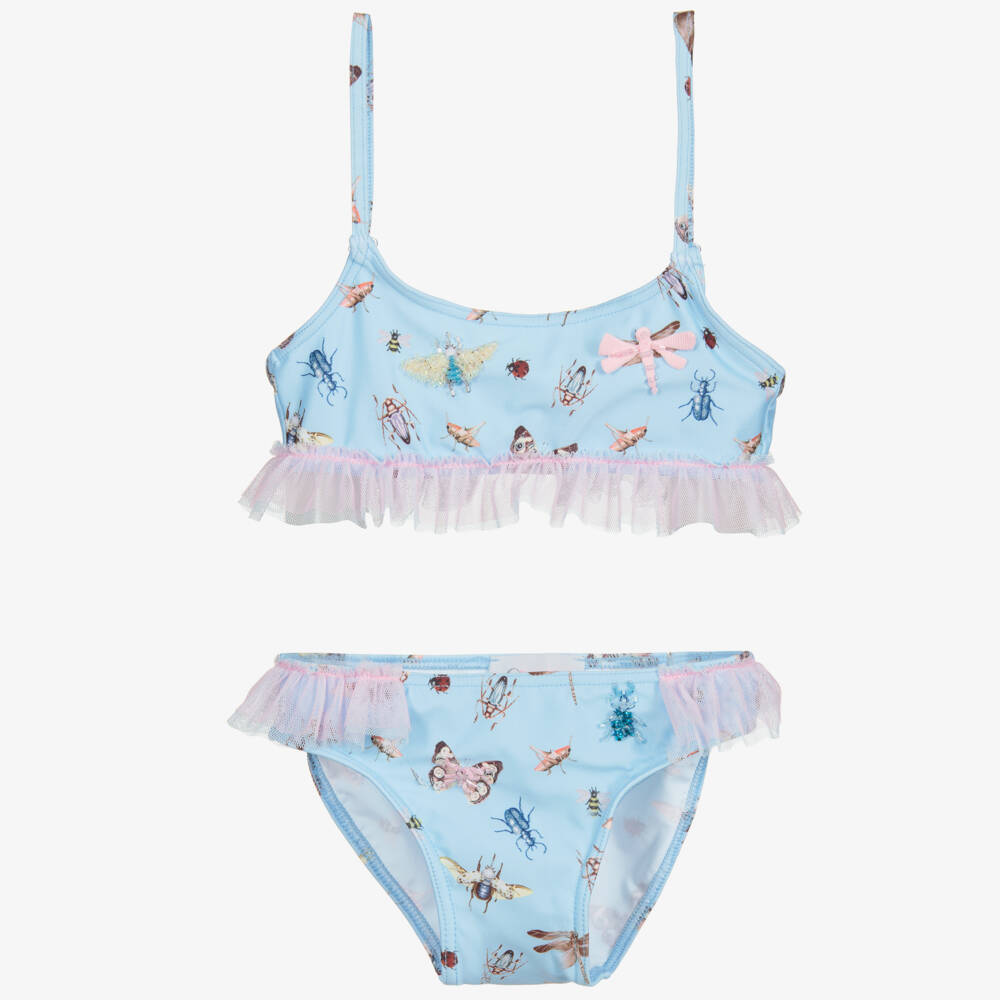 Selini Action-Blue Bug Prints Bikini  | Childrensalon Outlet