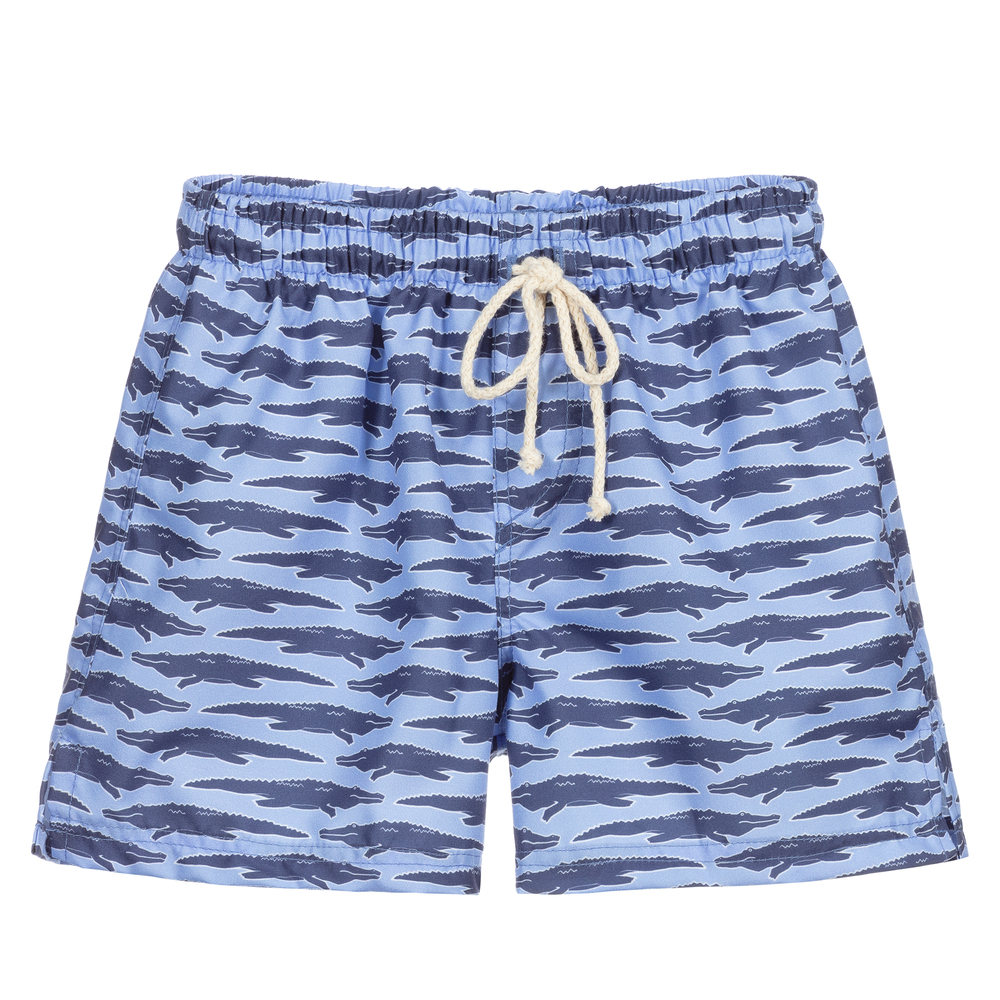 Selini Action-Blue Crocodile Swim Shorts | Childrensalon Outlet