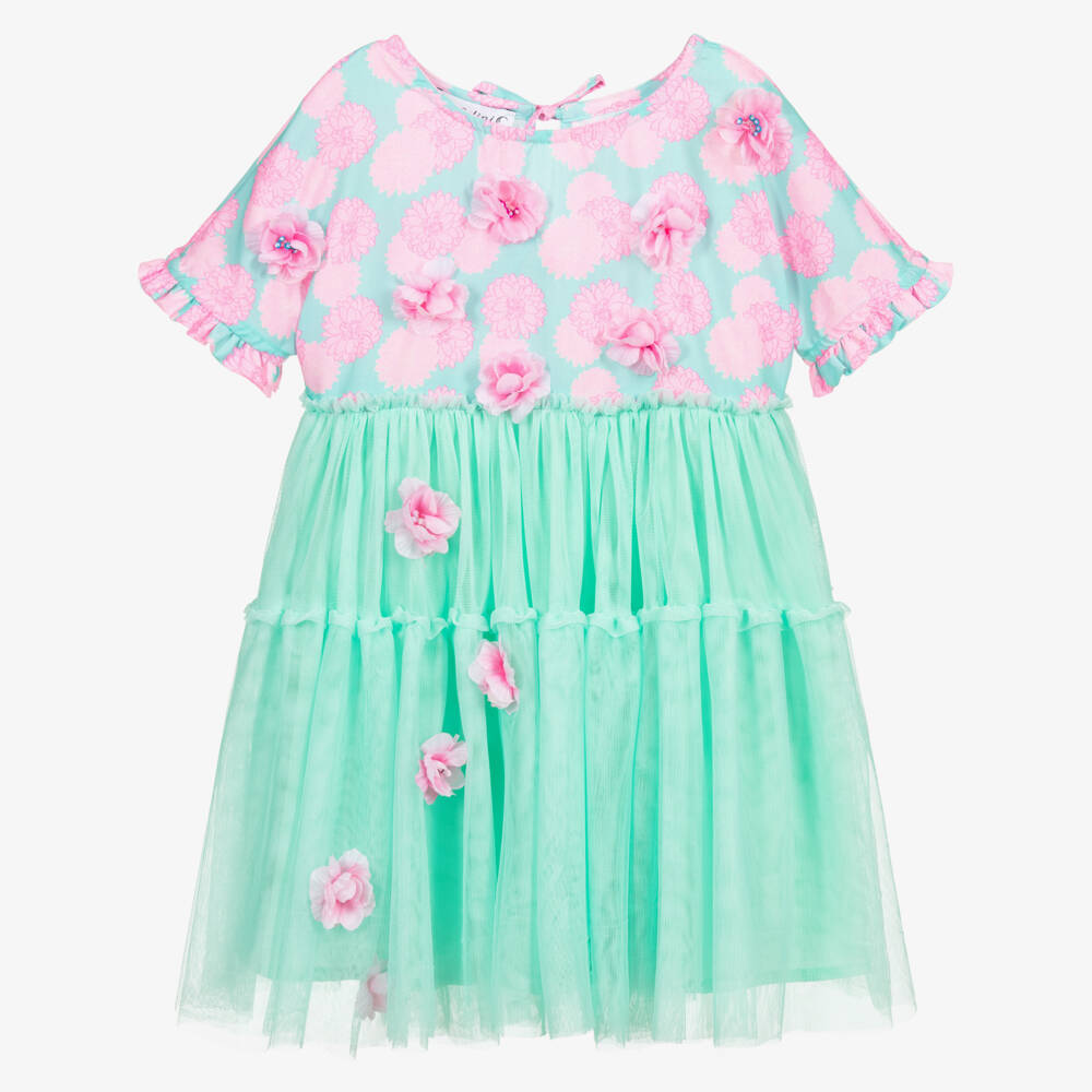 Selini Action-Blue & Pink Floral Dress | Childrensalon Outlet
