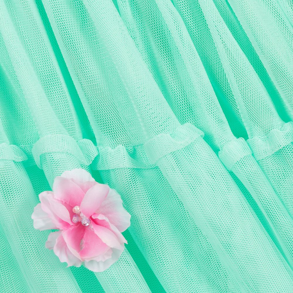 Selini Action-فستان قطن لون أزرق أكوا و زهري | Childrensalon Outlet