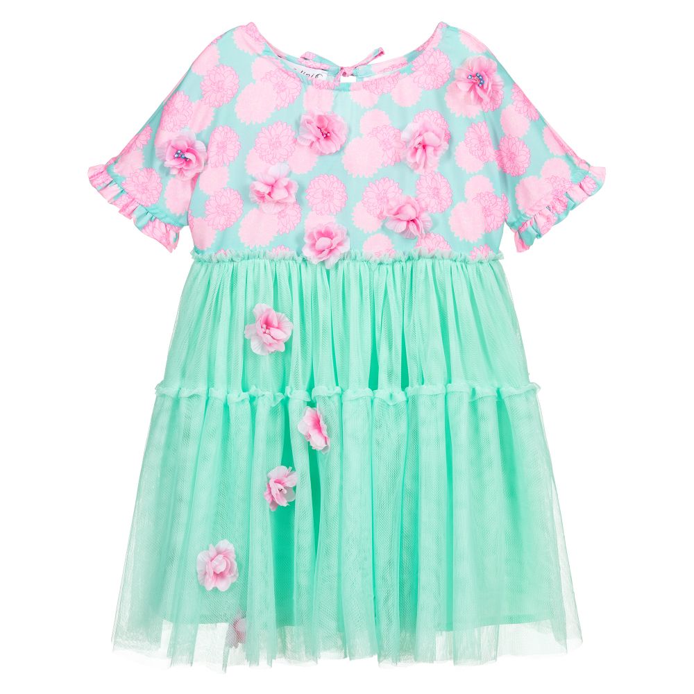 Selini Action - Robe bleue et rose à fleurs | Childrensalon