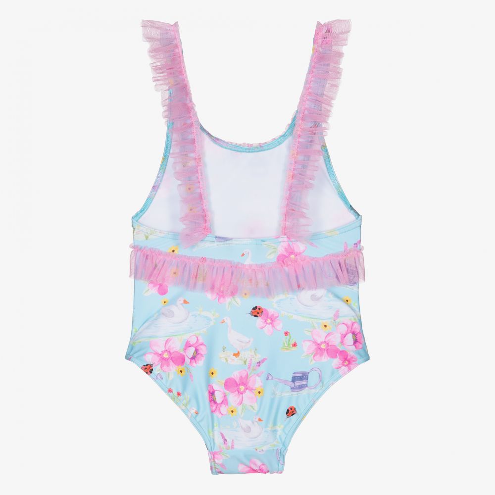 Selini Action-Розово-голубой купальник с лебедями | Childrensalon Outlet