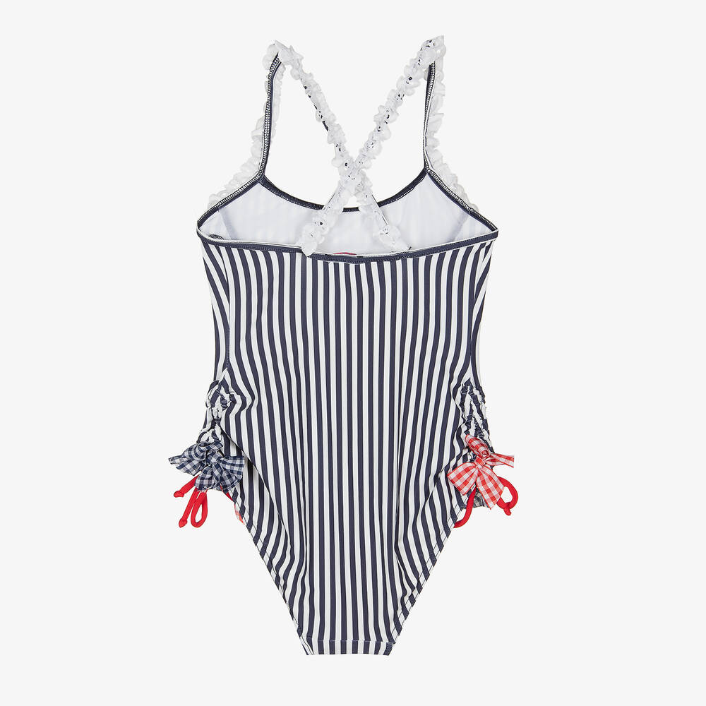 Striped ruffle clearance swimsuit