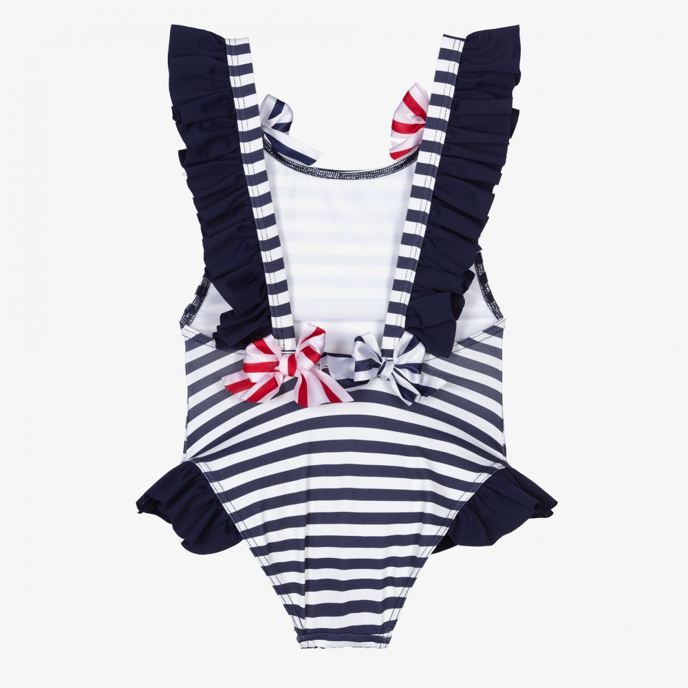 Selini Action-مايّو مقلم لون أبيض وكحلي للبنات | Childrensalon Outlet