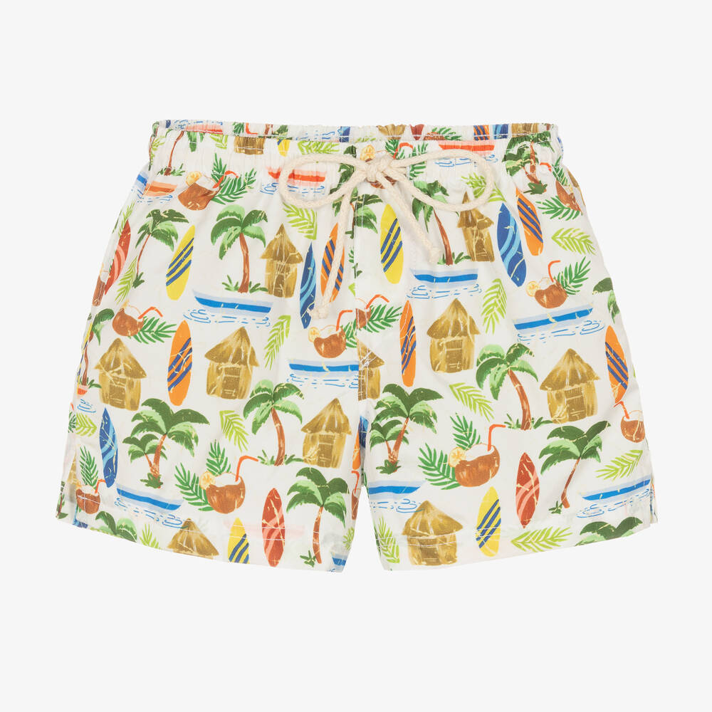 Selini Action - Badeshorts mit Tropenprint elfenb. | Childrensalon