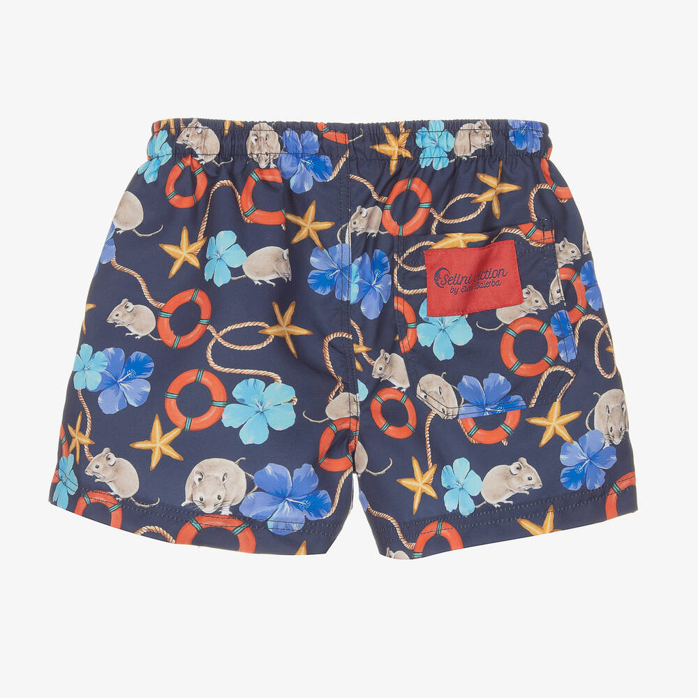 Selini Action-Синие плавки-шорты с мышками | Childrensalon Outlet