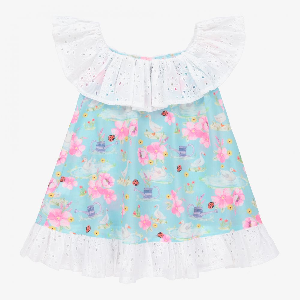 Selini Action-Broderie Anglaise Trim Dress | Childrensalon Outlet