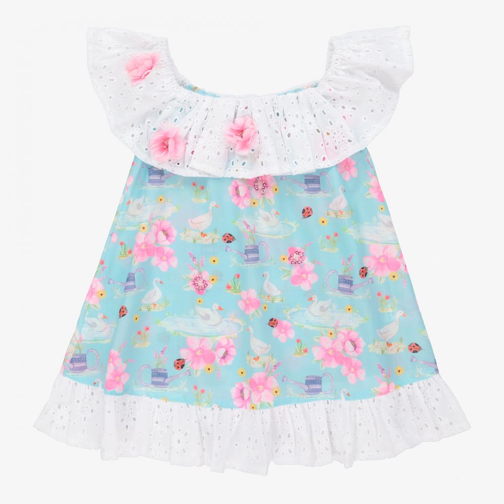 Selini Action-Broderie Anglaise Trim Dress | Childrensalon Outlet