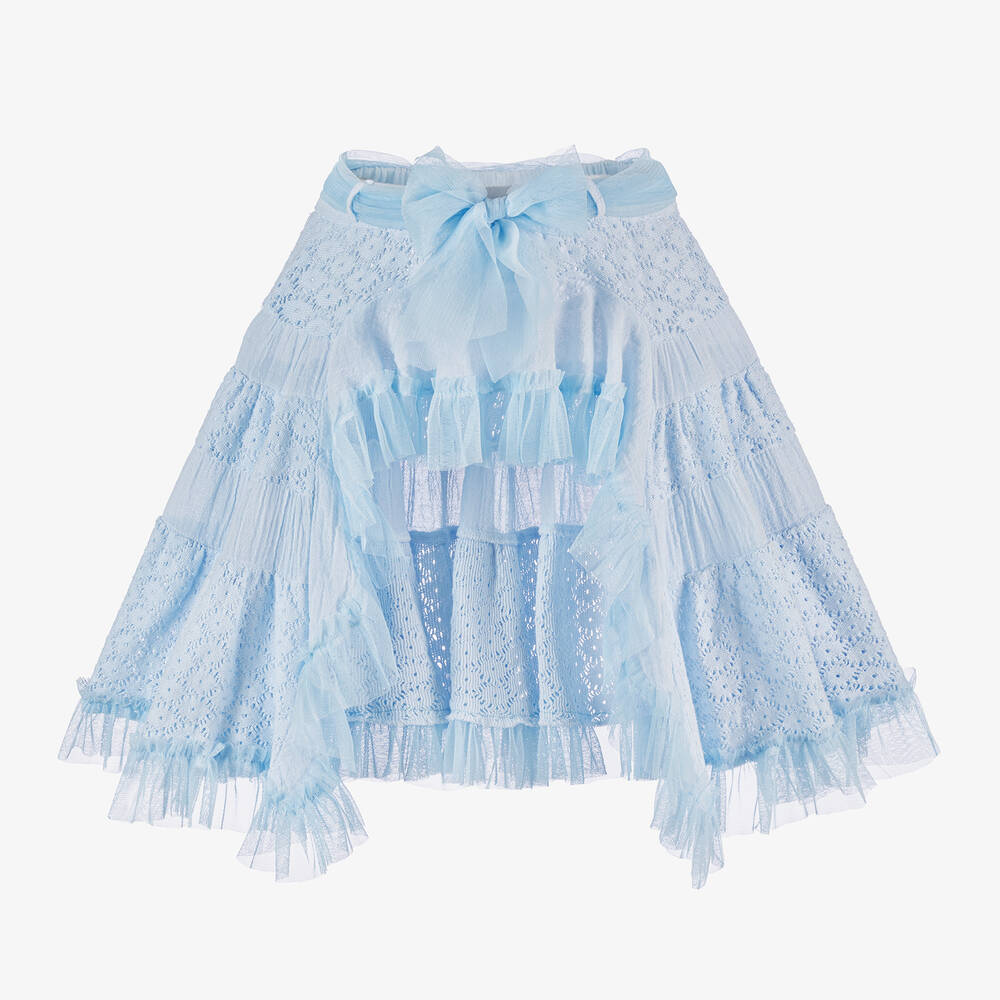 Selini Action-Girls Blue Cotton & Tulle Beach Skirt | Childrensalon Outlet