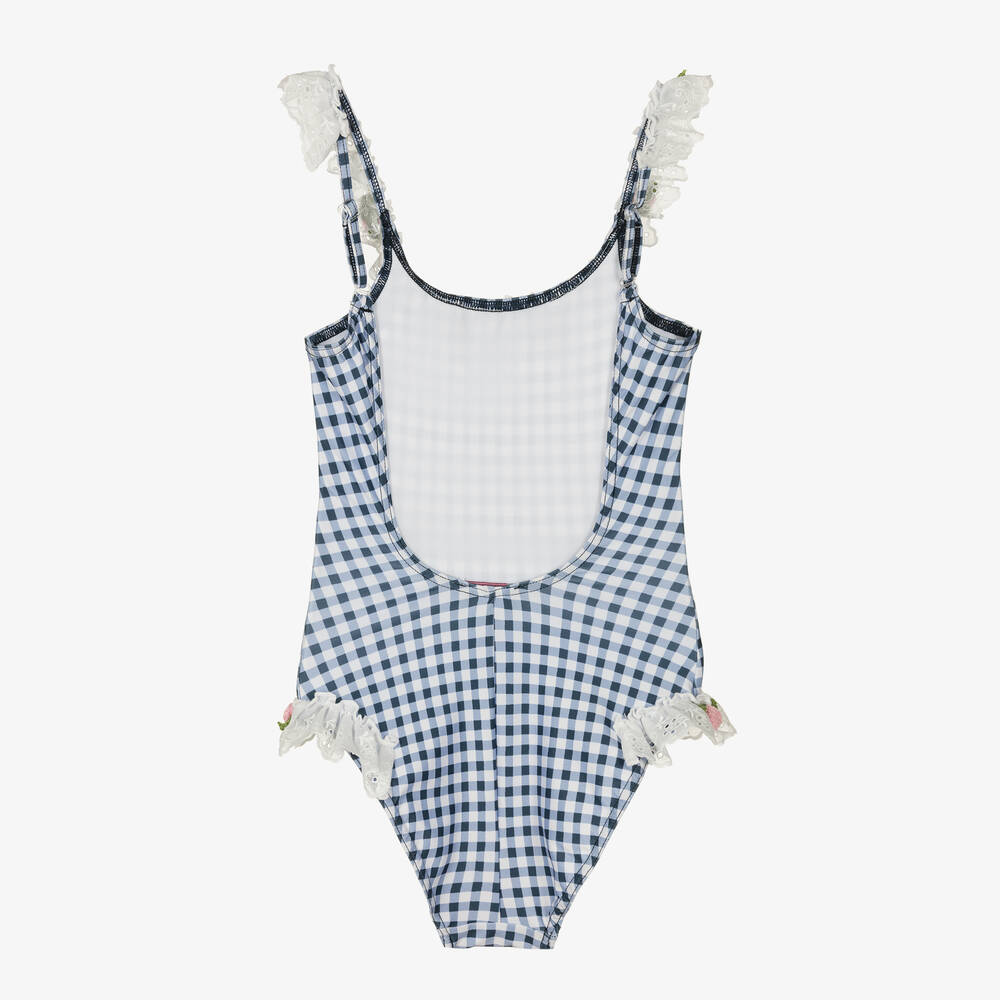 Selini Action-Girls Blue Gingham Swimsuit | Childrensalon Outlet
