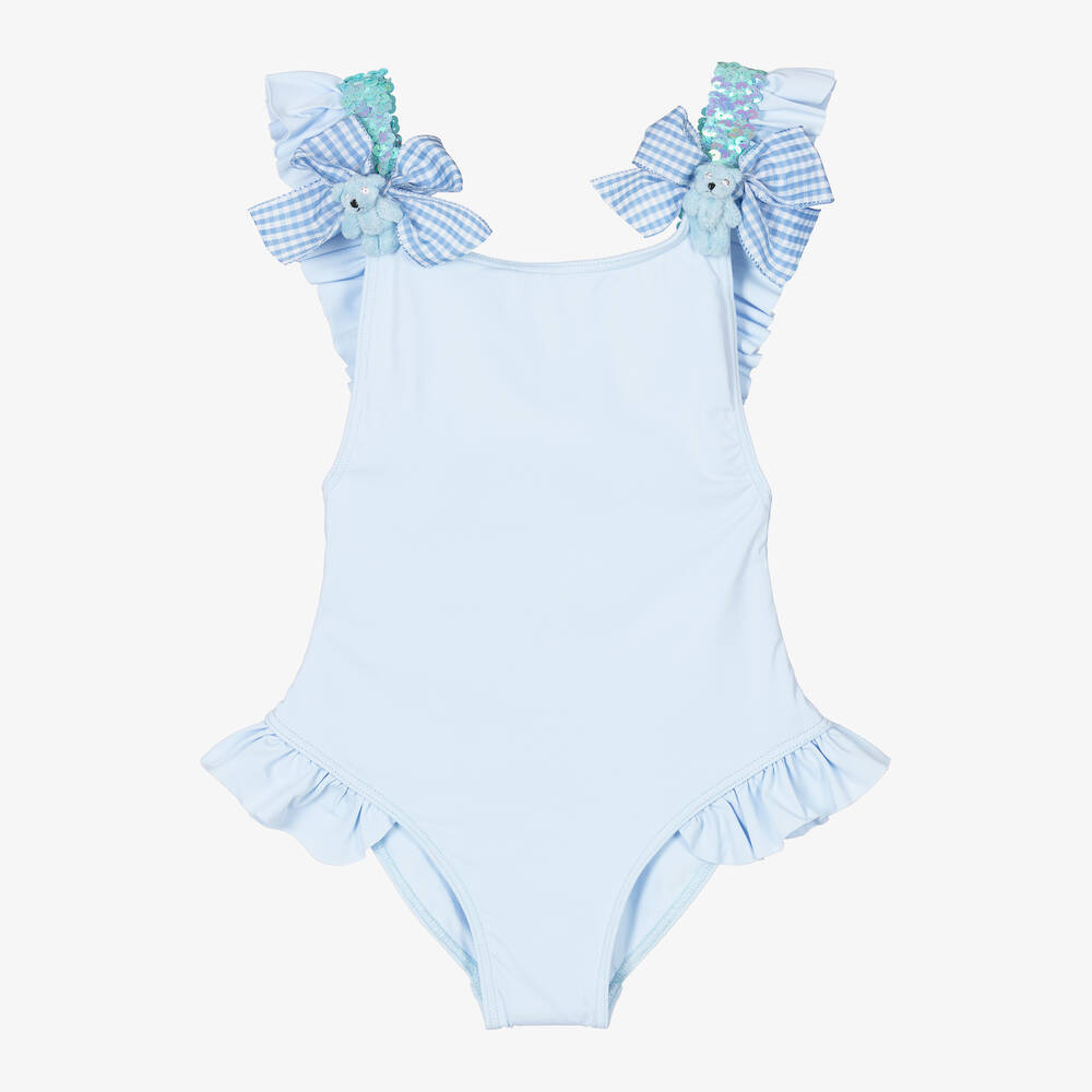 Selini Action-Girls Blue Teddy Bear & Sequin Swimsuit | Childrensalon Outlet