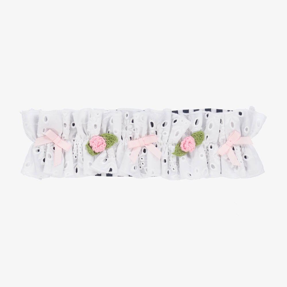 Selini Action-Girls Blue & White Stripe Headband | Childrensalon Outlet