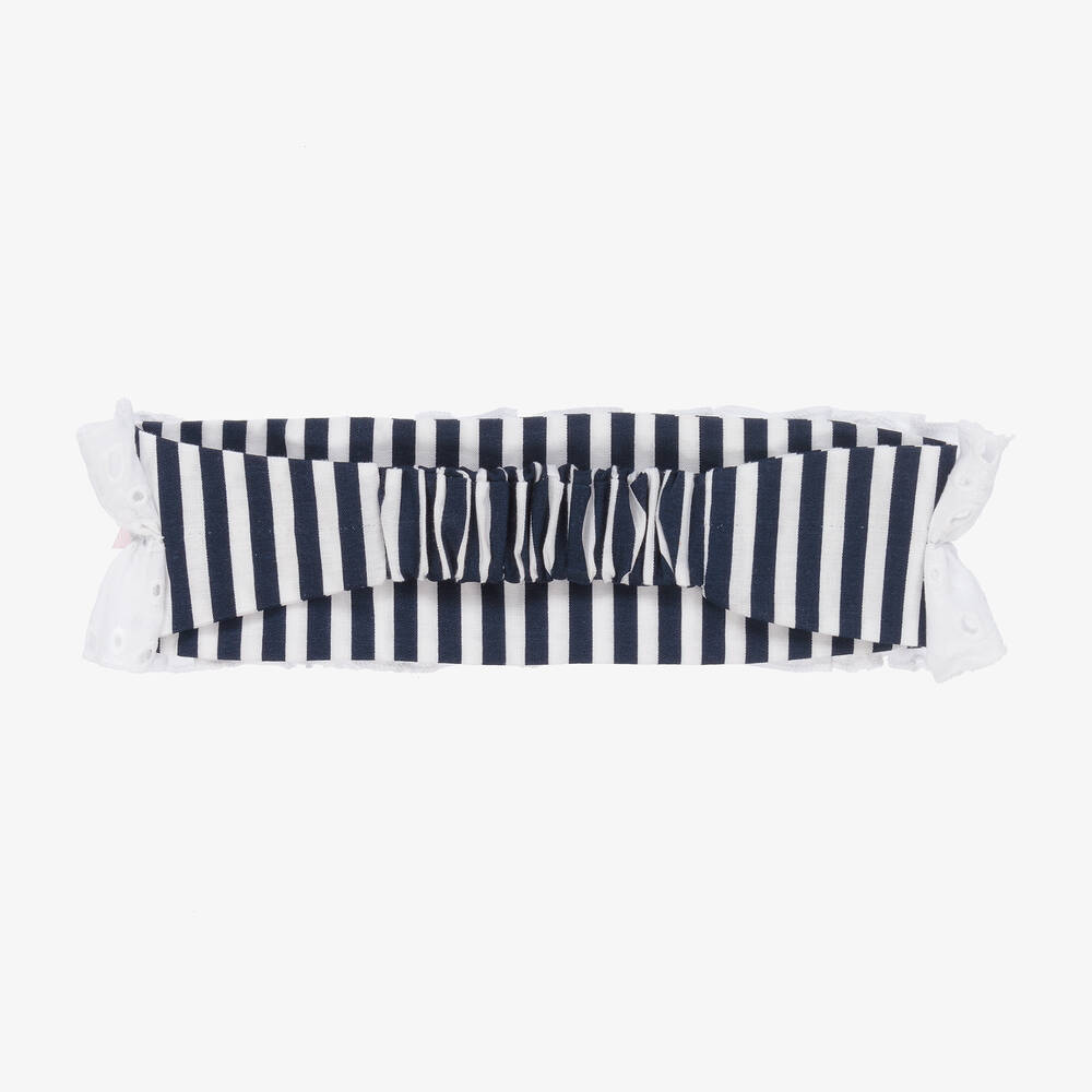 Selini Action-Girls Blue & White Stripe Headband | Childrensalon Outlet