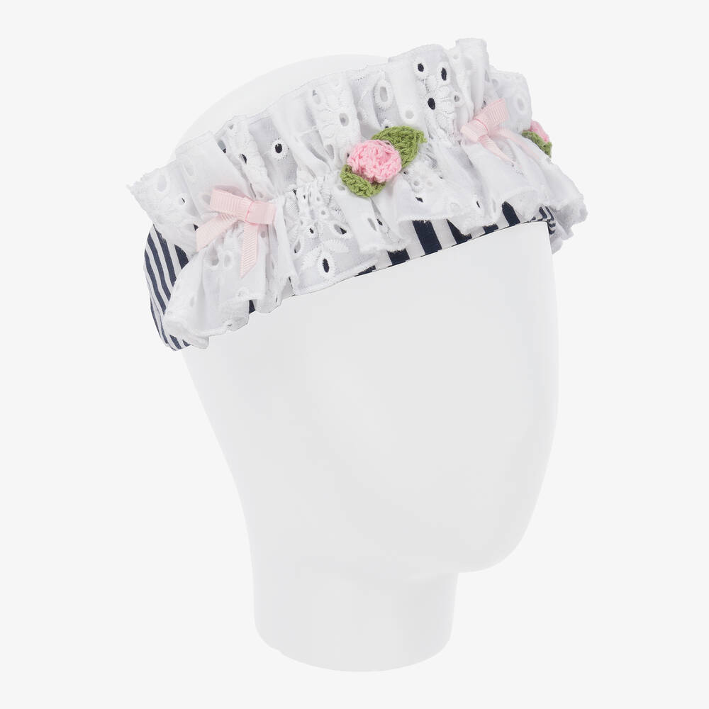 Selini Action-Girls Blue & White Stripe Headband | Childrensalon Outlet