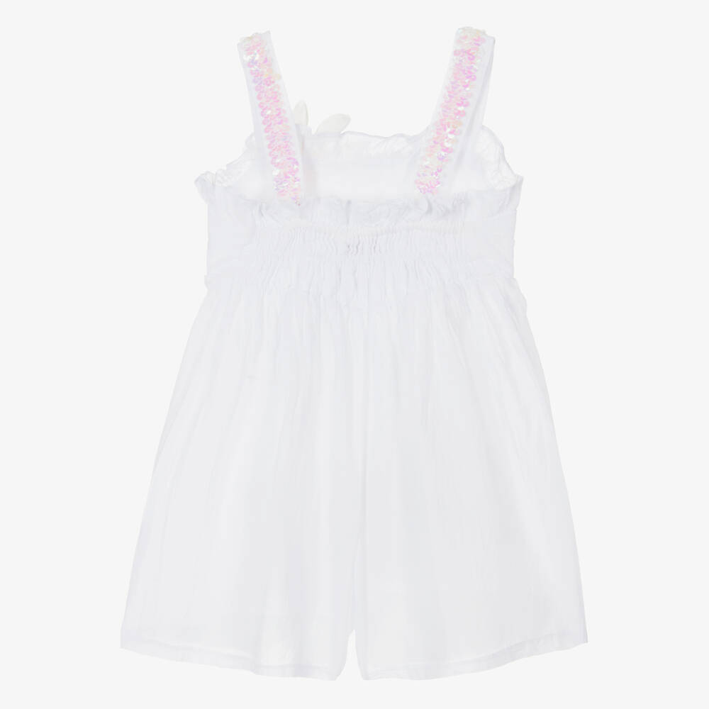 Selini Action-Girls Cotton Sequin Floral Romper | Childrensalon Outlet