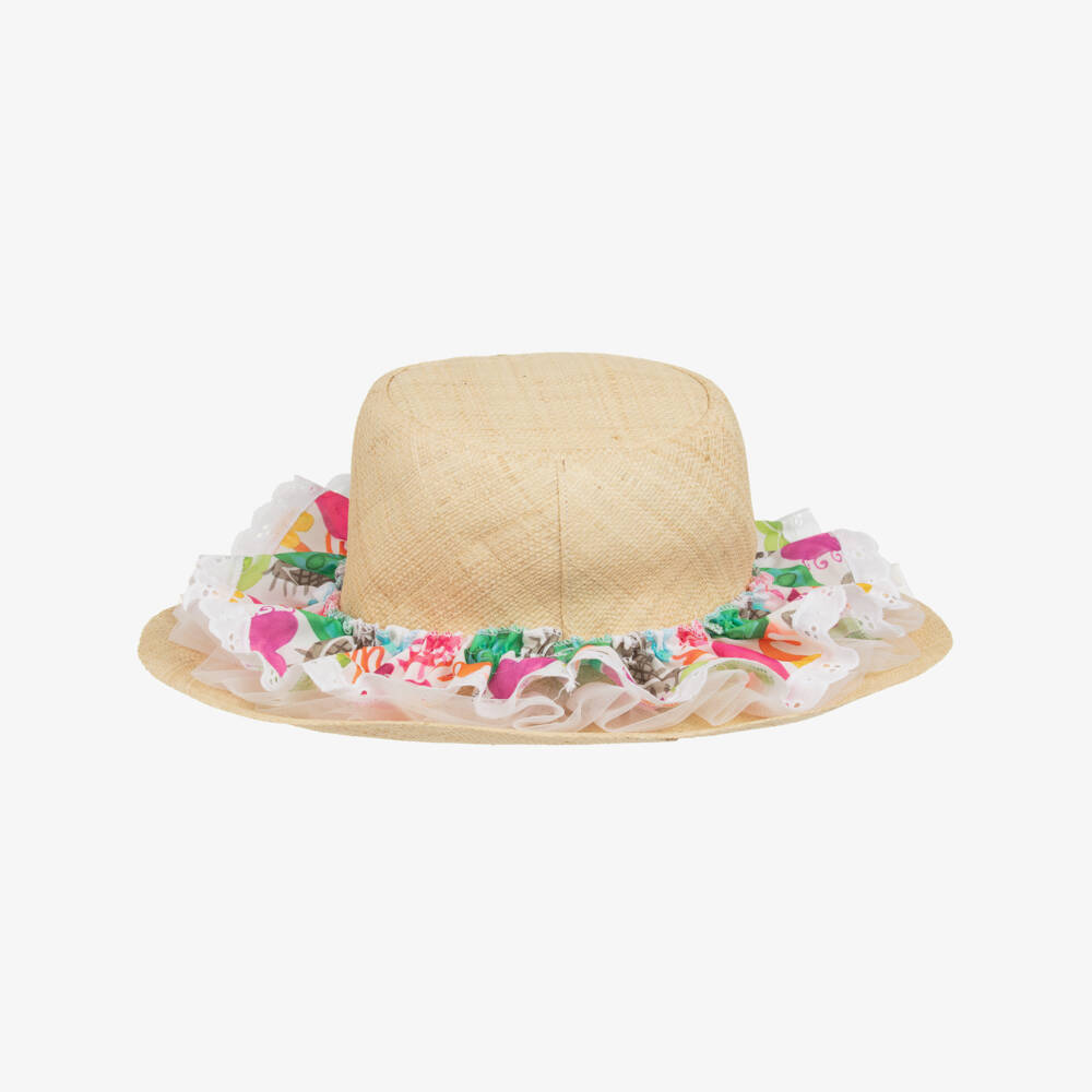 Selini Action-Girls Elegant Beige Woven Hat | Childrensalon Outlet