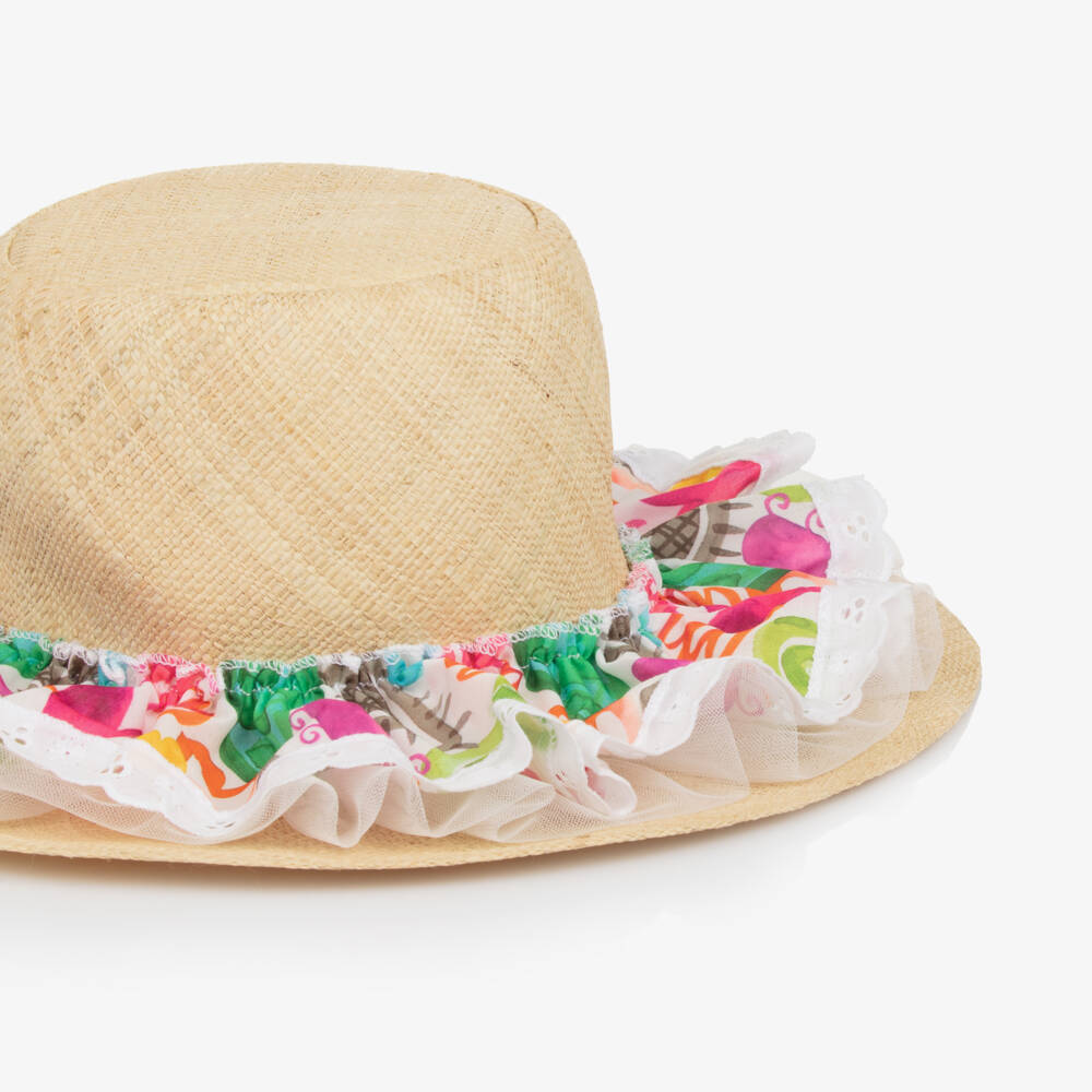 Selini Action-Girls Elegant Beige Woven Hat | Childrensalon Outlet