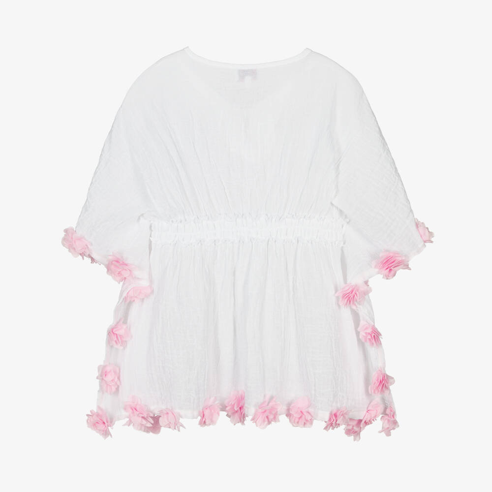 Selini Action-Girls Floral Pink-Trimmed Beachwear | Childrensalon Outlet