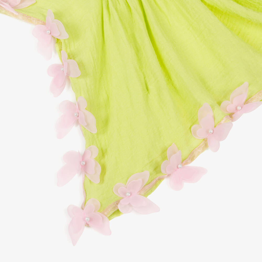 Selini Action-Girls Green Cotton Butterfly Kaftan | Childrensalon Outlet