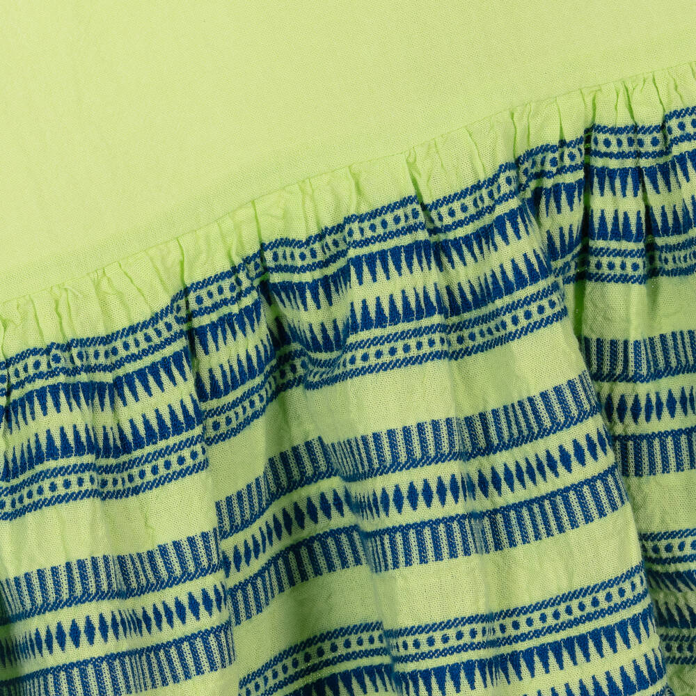 Selini Action-Girls Green Cotton Dress | Childrensalon Outlet