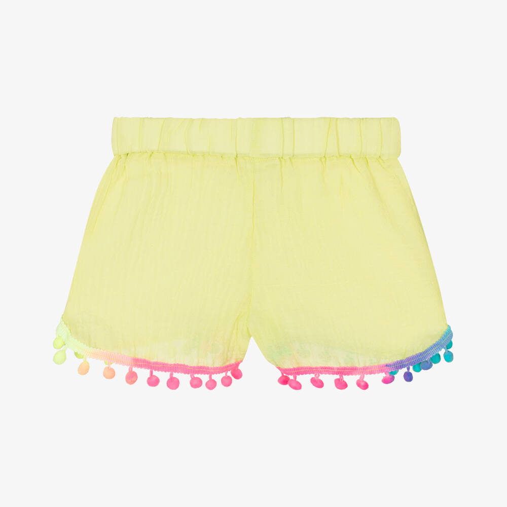 Selini Action-Girls Green Cotton Pom-Pom Shorts | Childrensalon Outlet