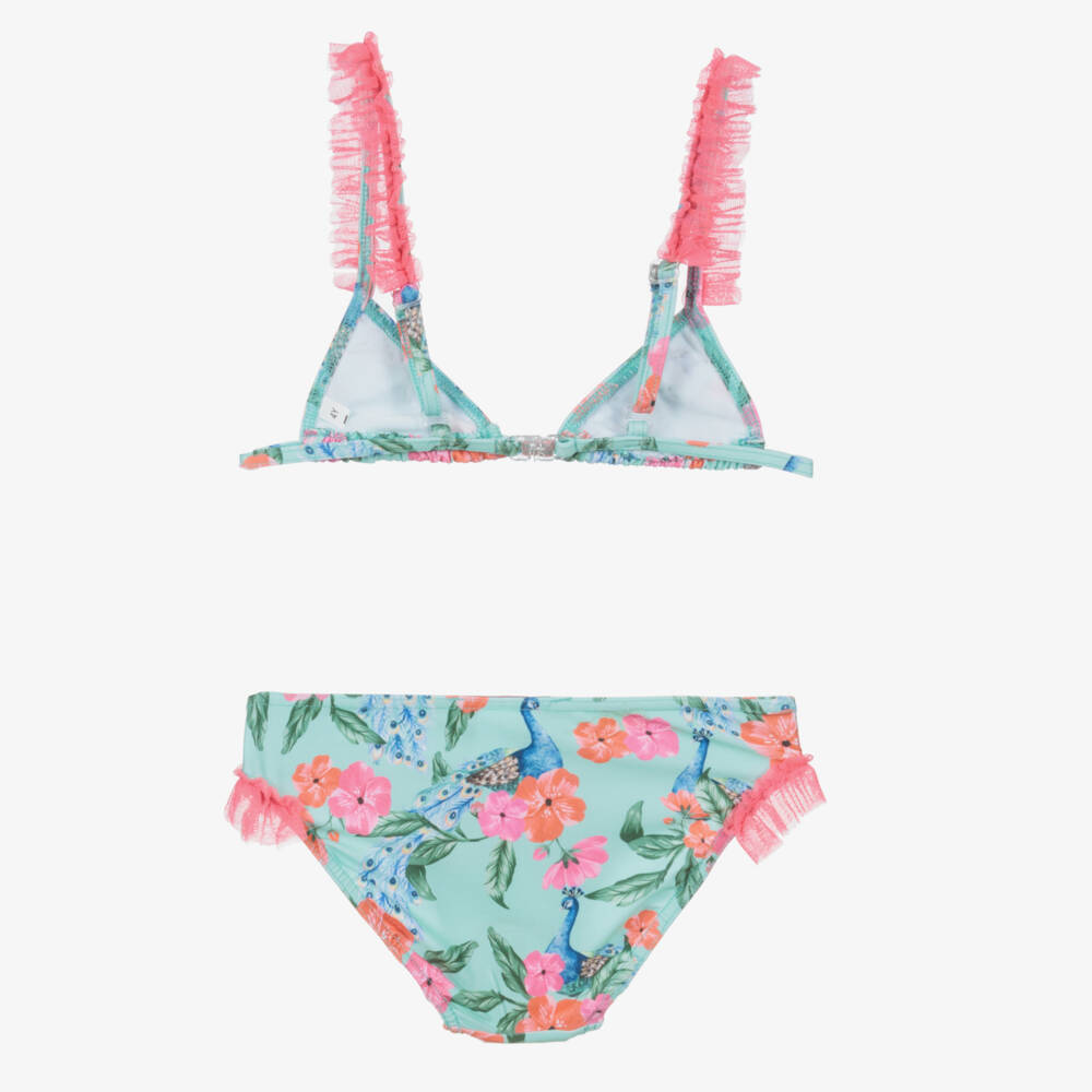 Selini Action-مايو بيكيني لون أخضر بطبعة ورود | Childrensalon Outlet