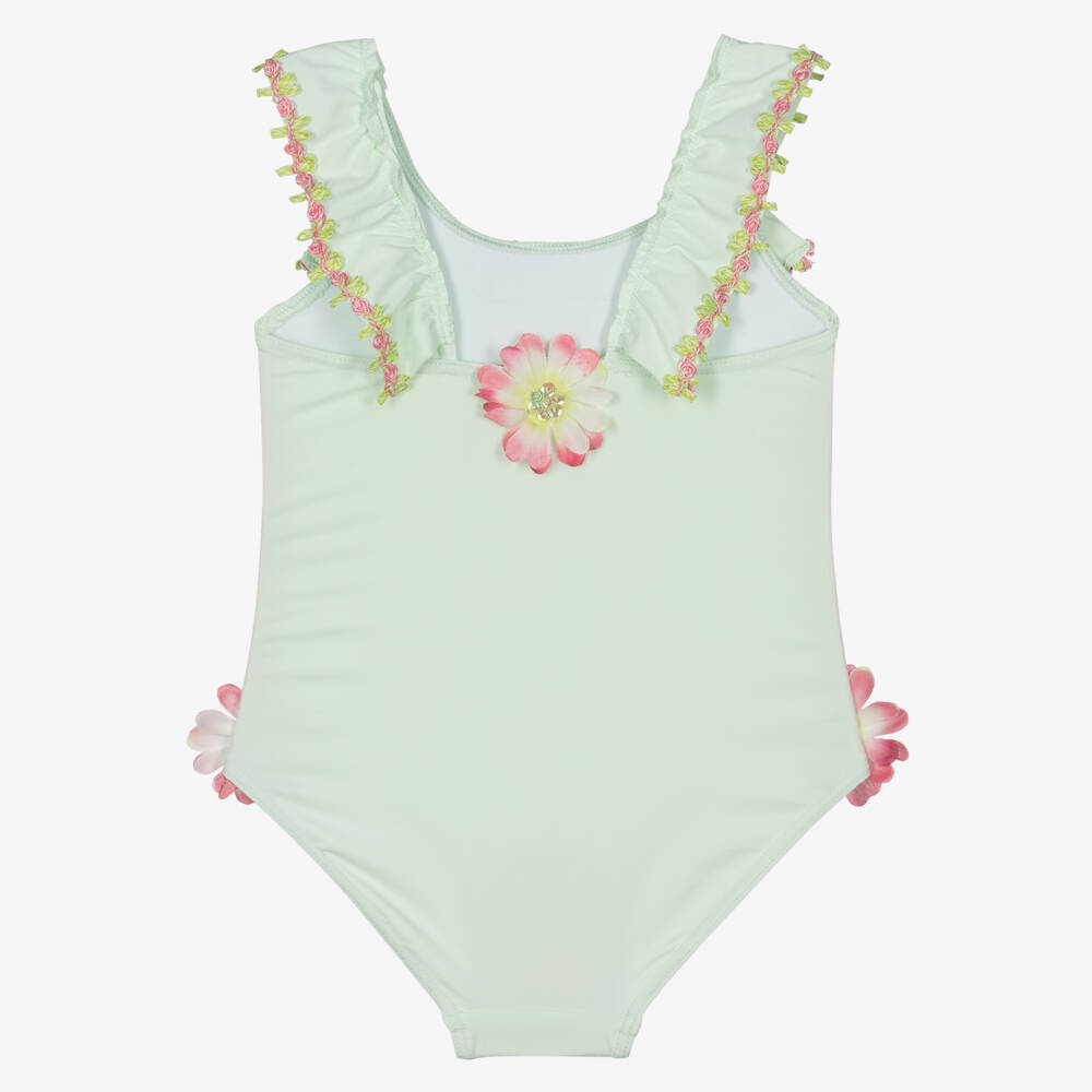 Selini Action-Girls Green Floral Swimsuit  | Childrensalon Outlet