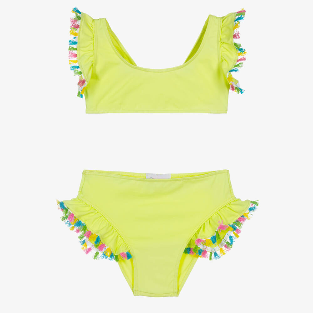 Selini Action-Girls Lime Green Tassel Bikini | Childrensalon Outlet