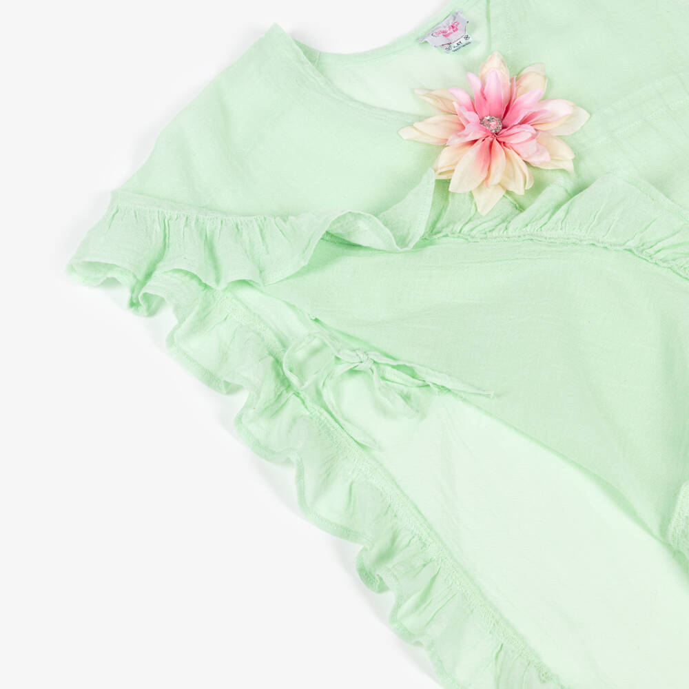 Selini Action-Girls Mint Green Cotton Beach Kaftan | Childrensalon Outlet