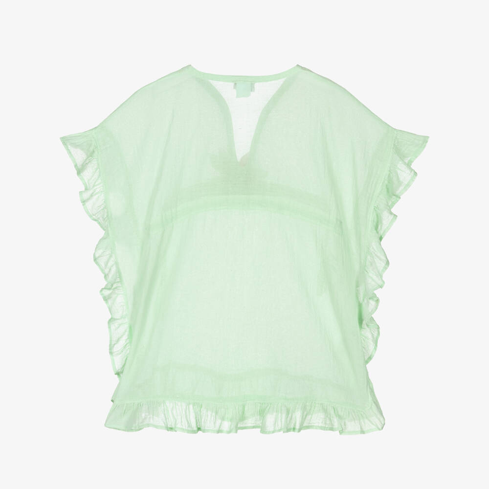Selini Action-Girls Mint Green Cotton Beach Kaftan | Childrensalon Outlet