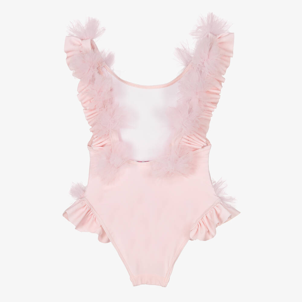 Selini Action-Girls Pale Pink Ruffle & Tulle Flower Swimsuit | Childrensalon Outlet
