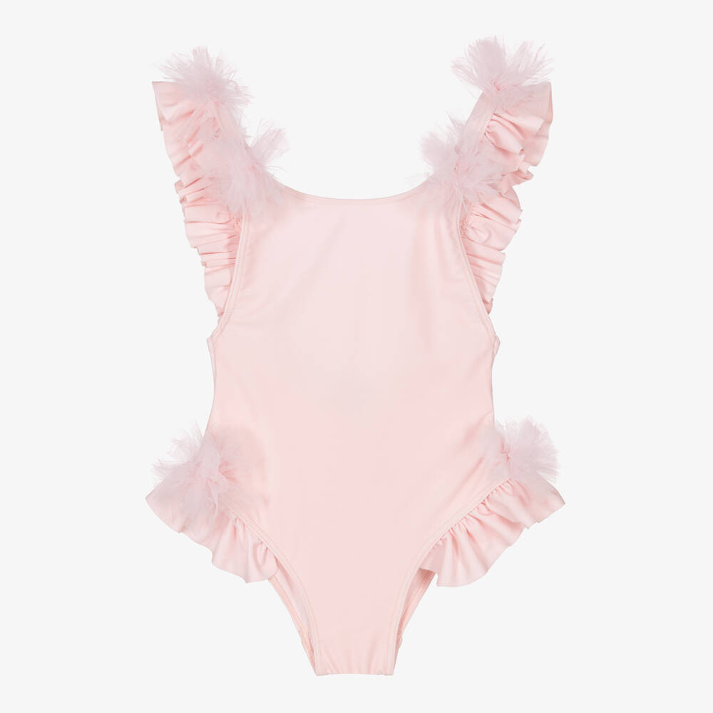 Selini Action-Girls Pale Pink Ruffle & Tulle Flower Swimsuit | Childrensalon Outlet