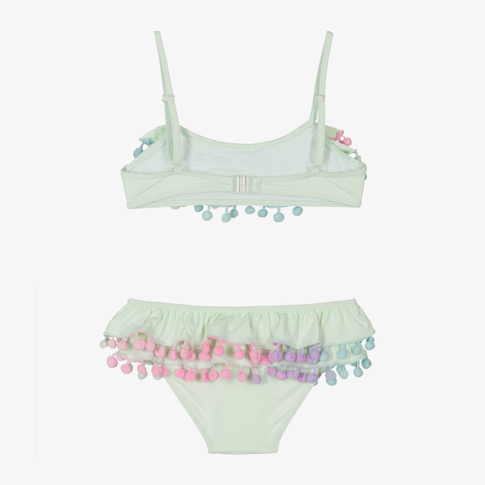 Selini Action-Girls Pastel Green Pom-Pom Bikini | Childrensalon Outlet