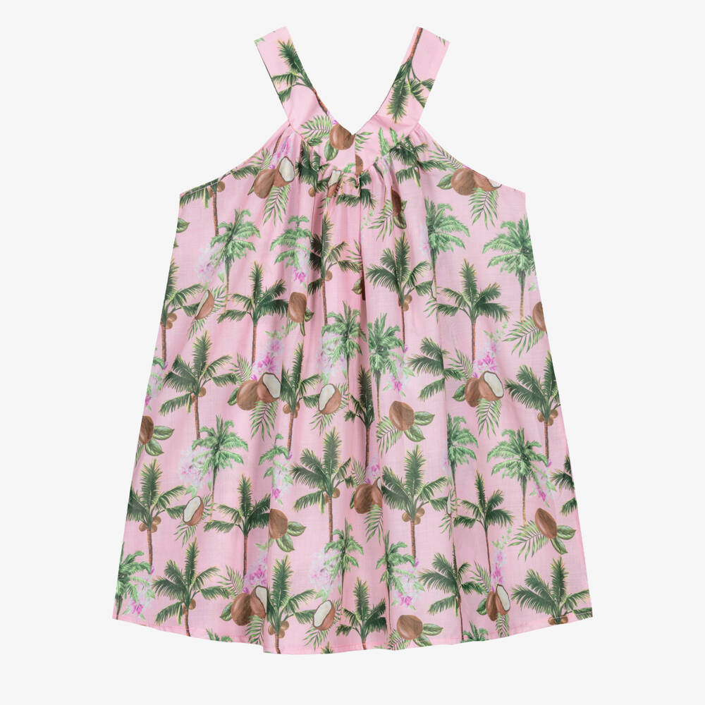Selini Action-Girls Pink Coconut Print Dress | Childrensalon Outlet