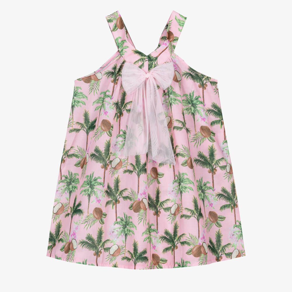 Selini Action-Girls Pink Coconut Print Dress | Childrensalon Outlet