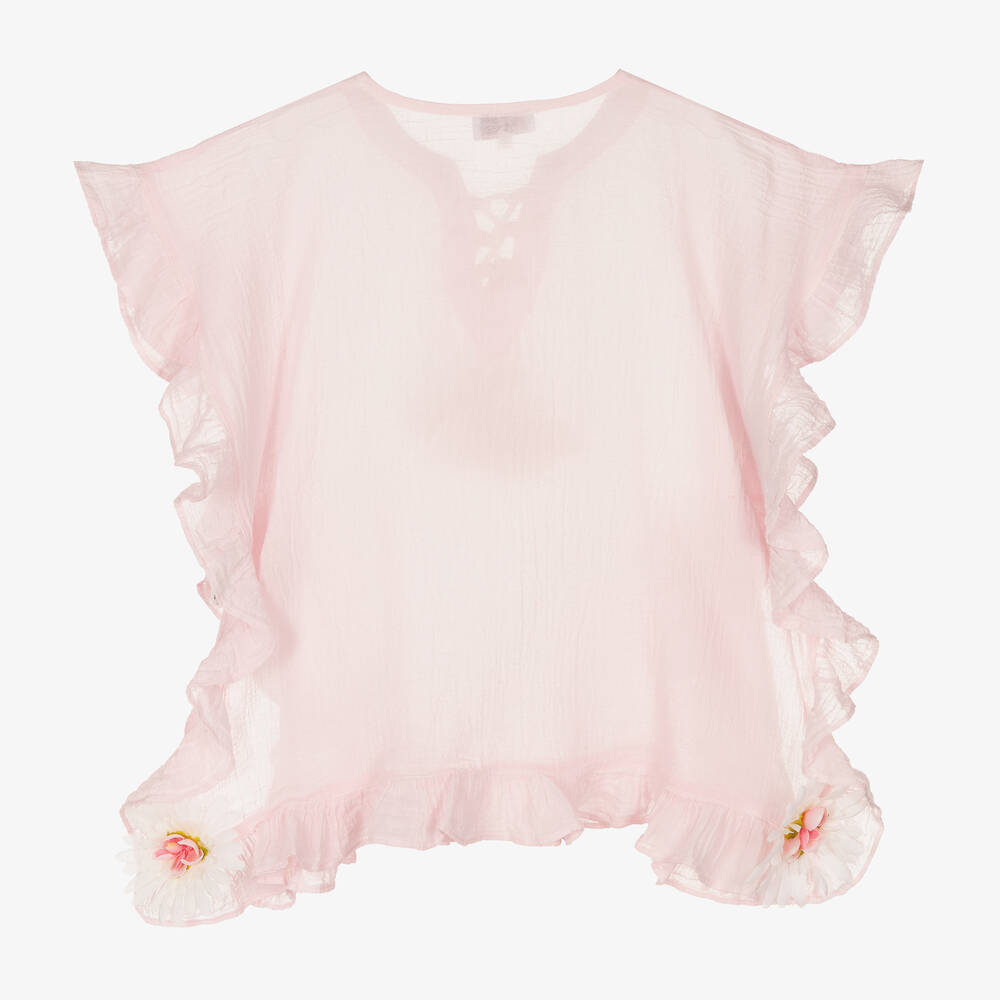 Selini Action-Girls Pink Cotton Flower Kaftan | Childrensalon Outlet