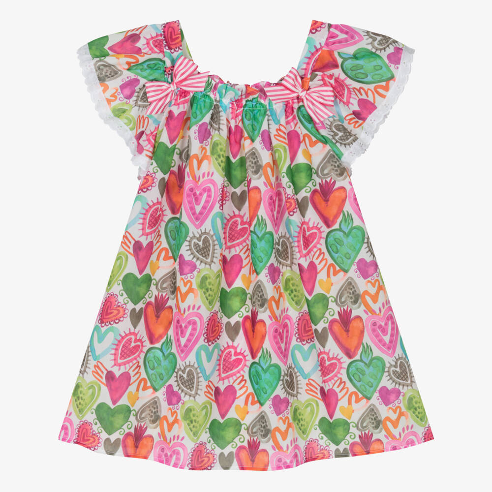 Selini Action-Платье розовое с сердечками для девочек | Childrensalon Outlet