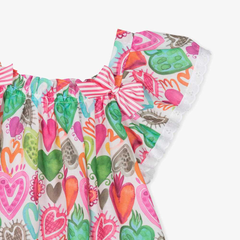 Selini Action-فستان وردي للبنات بنقشة قلب | Childrensalon Outlet