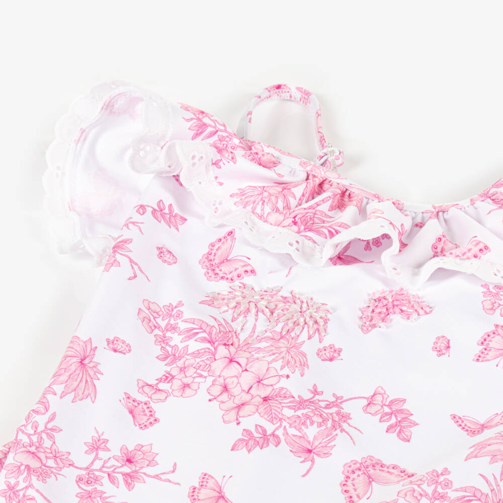 Selini Action-مايوه وردي مزهر للبنات مع كشكش | Childrensalon Outlet