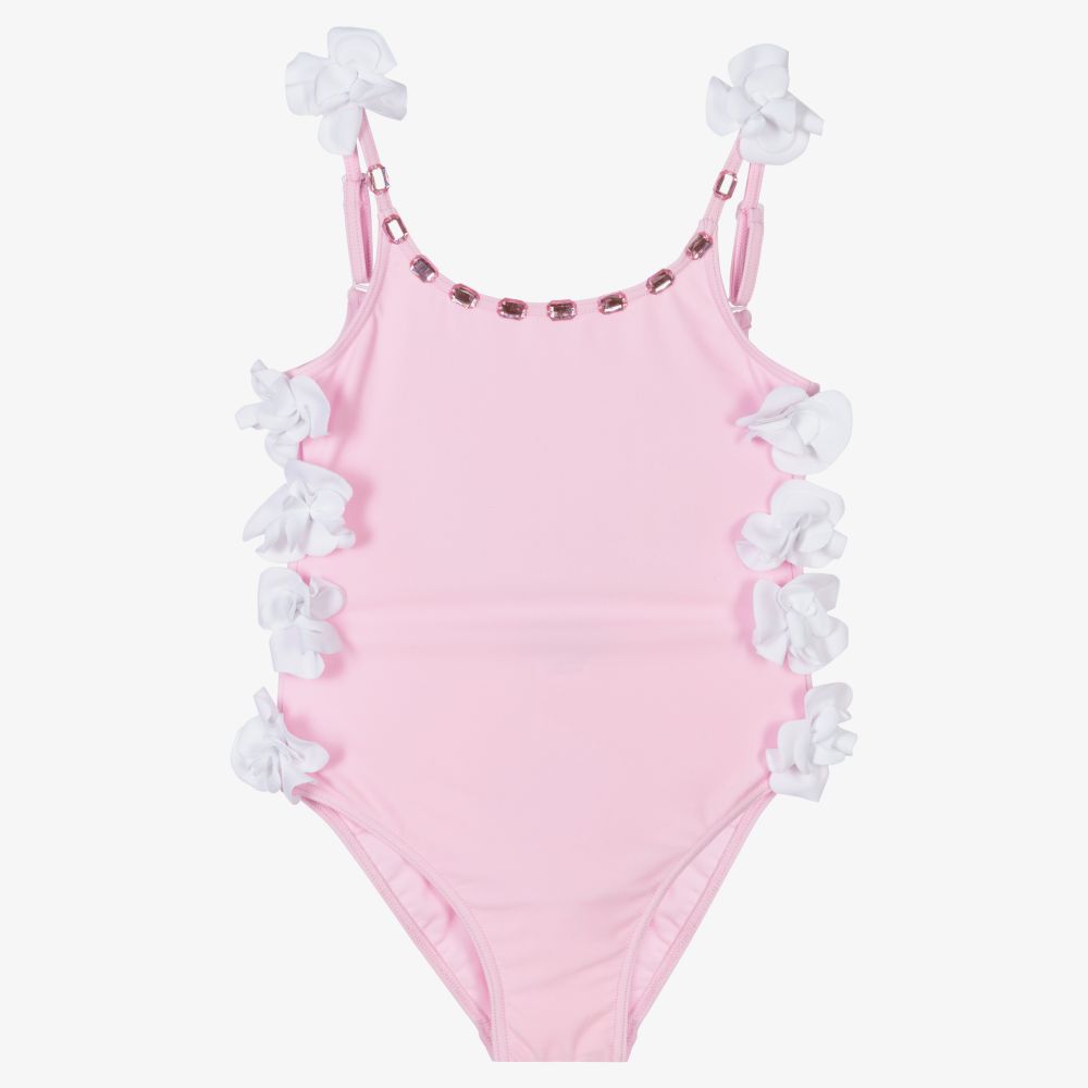 Selini Action-Розовый купальник с цветами для девочек | Childrensalon Outlet