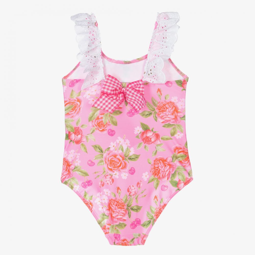 Selini Action-مايّو لون زهري بطبعة ورود للبنات | Childrensalon Outlet