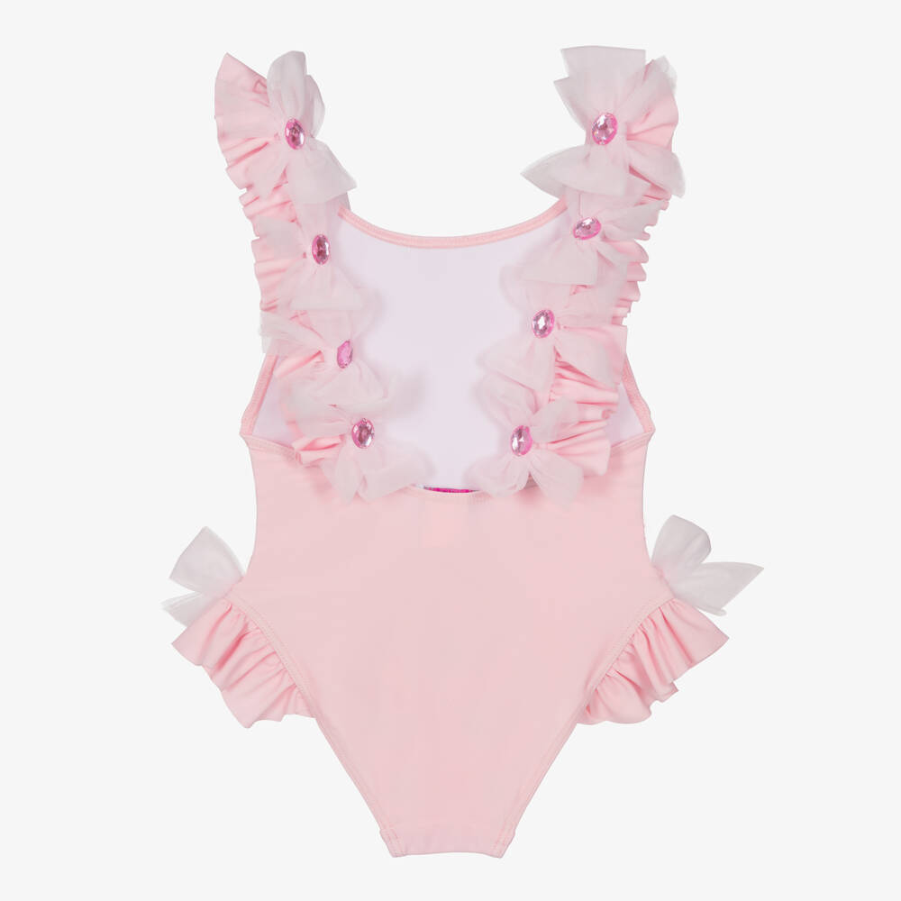 Selini Action-Girls Pink Frilled Bow Swimsuit | Childrensalon Outlet